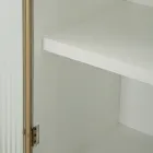 Drewniana witryna z blatem i zaokrąglonymi wkładami z 2 drzwiami i 2 szufladami - Rachel Viadurini