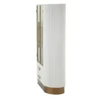 Drewniana witryna z blatem i zaokrąglonymi wkładami z 2 drzwiami i 2 szufladami - Rachel Viadurini