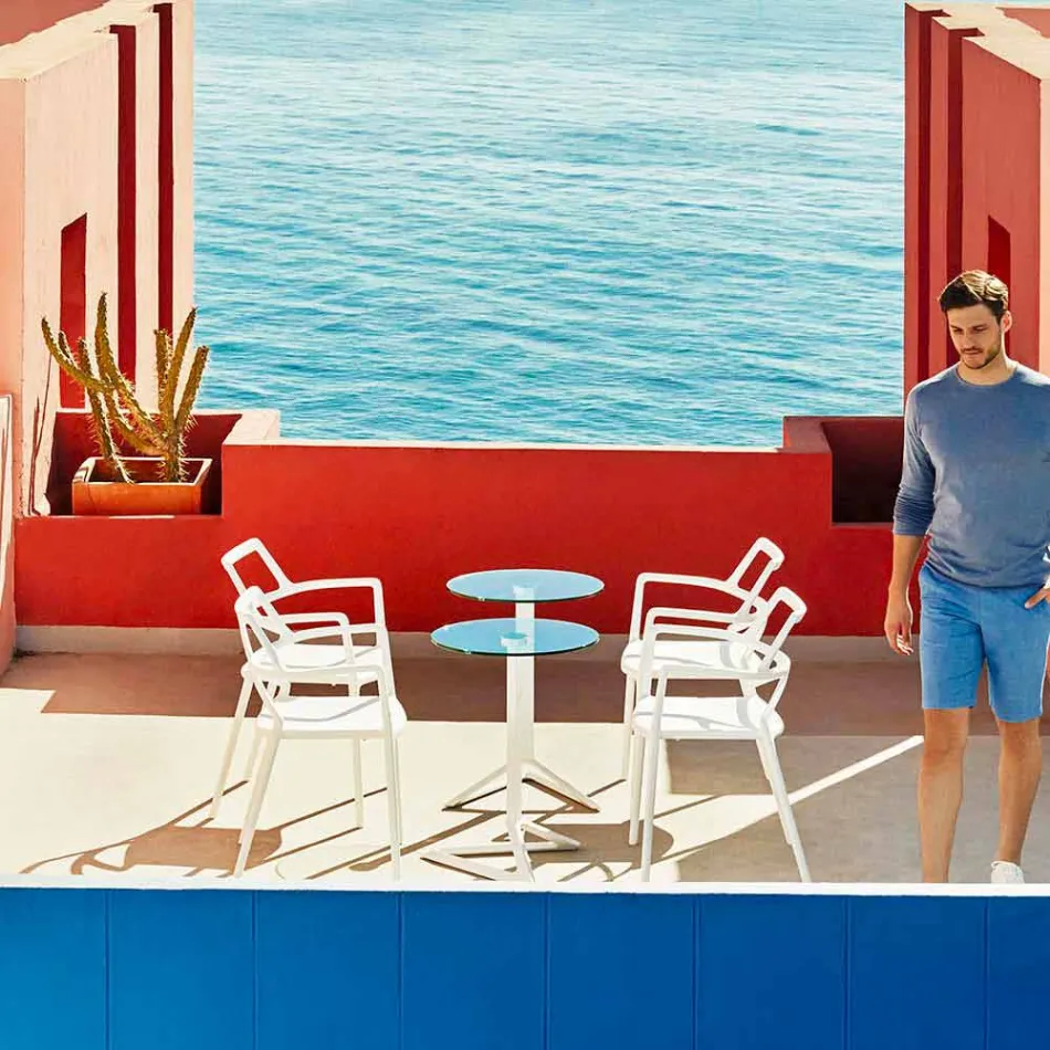 Nowoczesny, polipropylenowy fotel ogrodowy Vondom Delta Viadurini