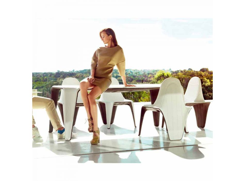 Stół ogrodowy Vondom F3 L190xP90cm z polietylenu o nowoczesnym designie Viadurini