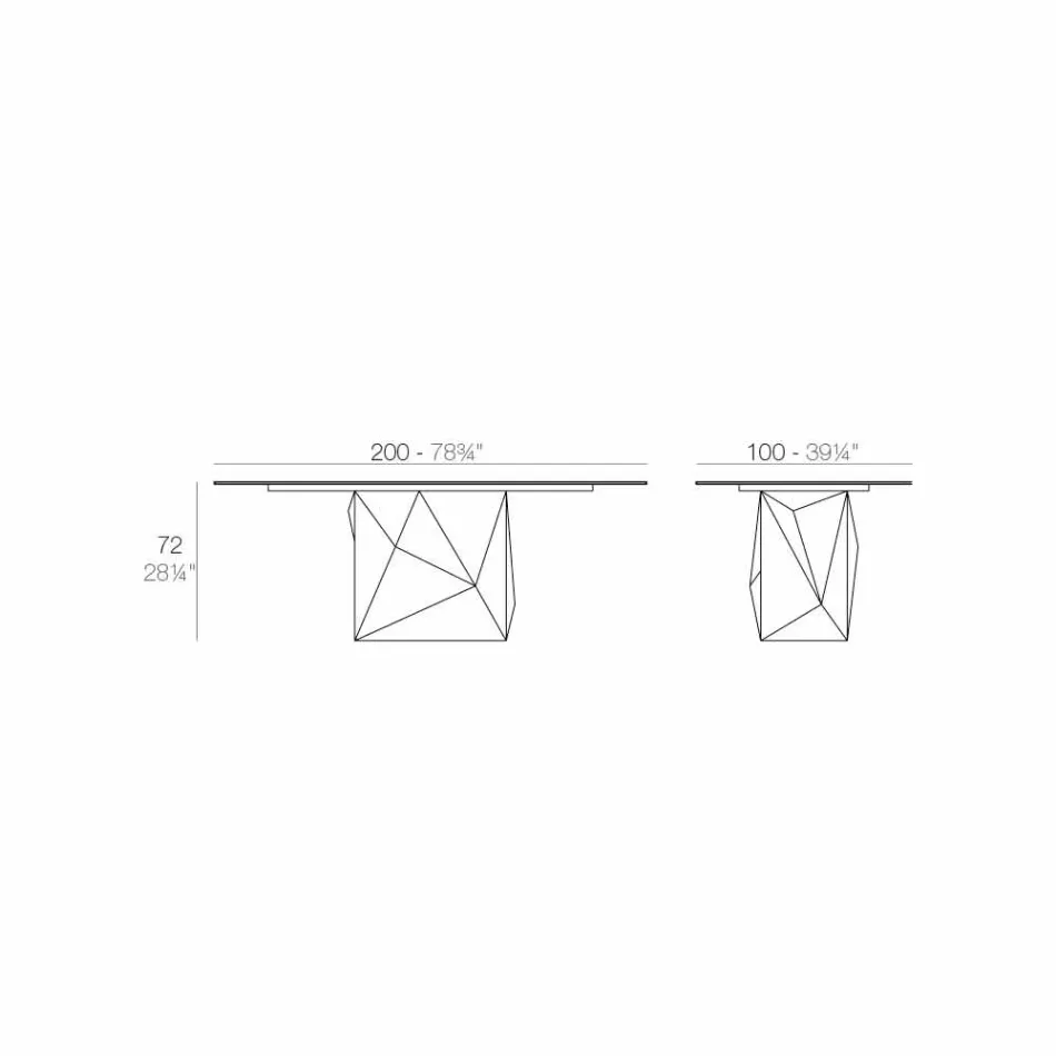 Stół ogrodowy lakierowany biały Vondom Faz L200xP100cm wzoru Viadurini