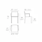 Krzesło kwarcowe Vondom z podłokietnikami o nowoczesnym designie Viadurini