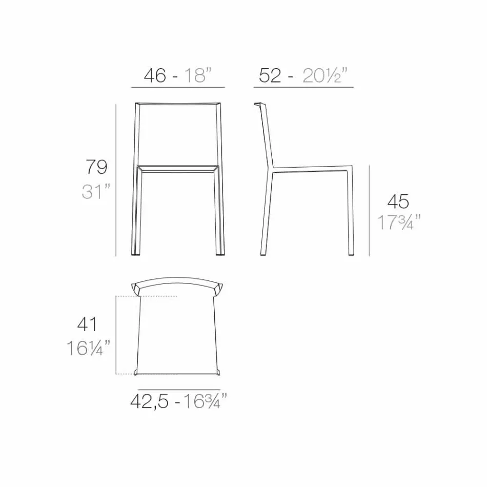Krzesło ogrodowe Vondom Quartz z nowoczesnym wzornictwem Viadurini