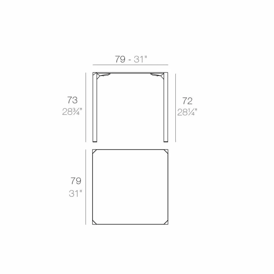 Kwadratowy stół ogrodowy Vondom Quartz o nowoczesnym designie Viadurini