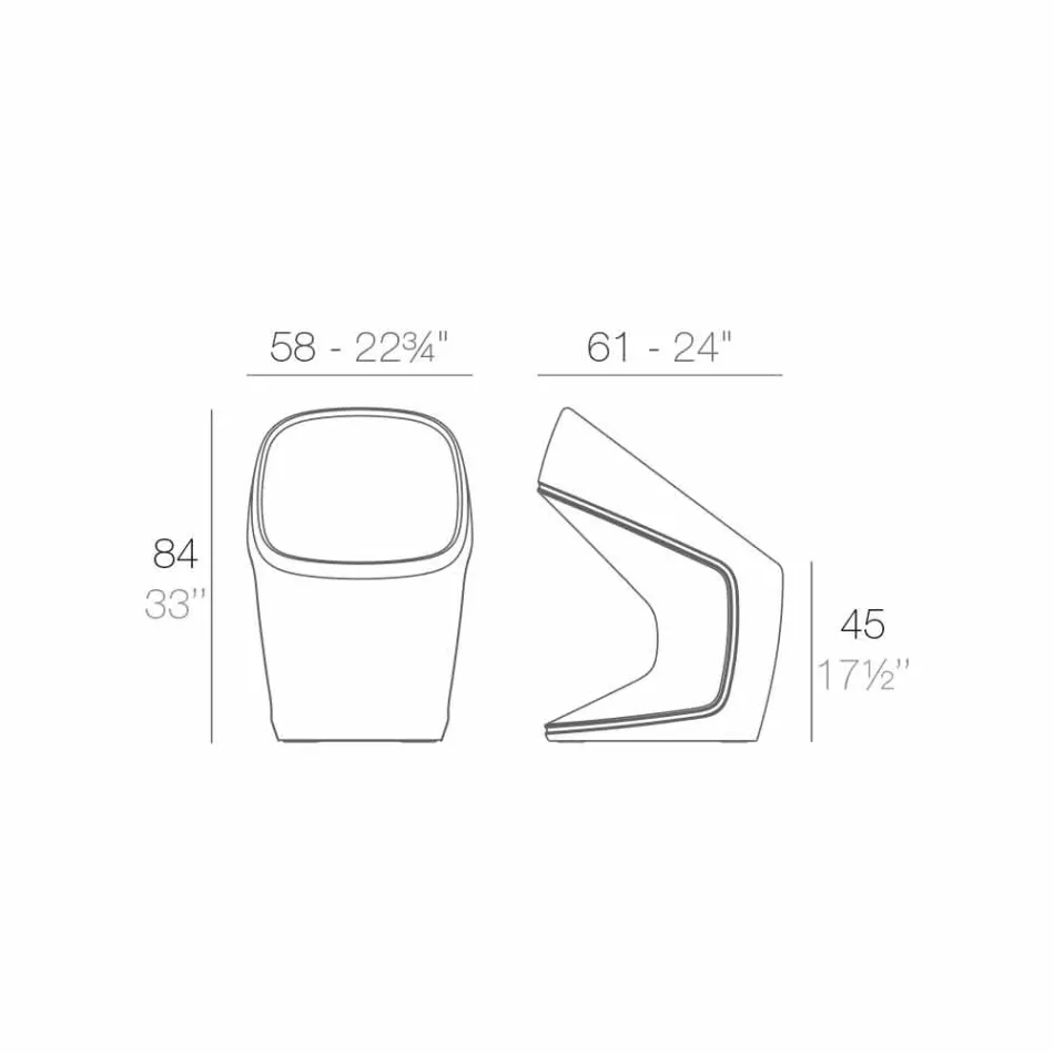 Krzesło ogrodowe Vondom Ufo w nowoczesnym białym wzornictwie Viadurini