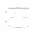 Stół zewnętrzny Vondom Ufo biały design L200xP100 cm Viadurini