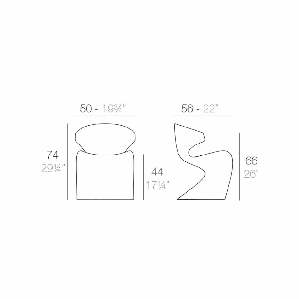 Nowoczesny fotel ogrodowy Vondom Wing Viadurini